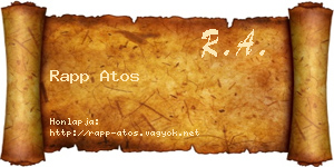 Rapp Atos névjegykártya